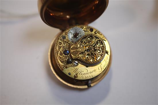 An early 19th century gilt metal pair cased keywind verge pocket watch by Williamson, London,